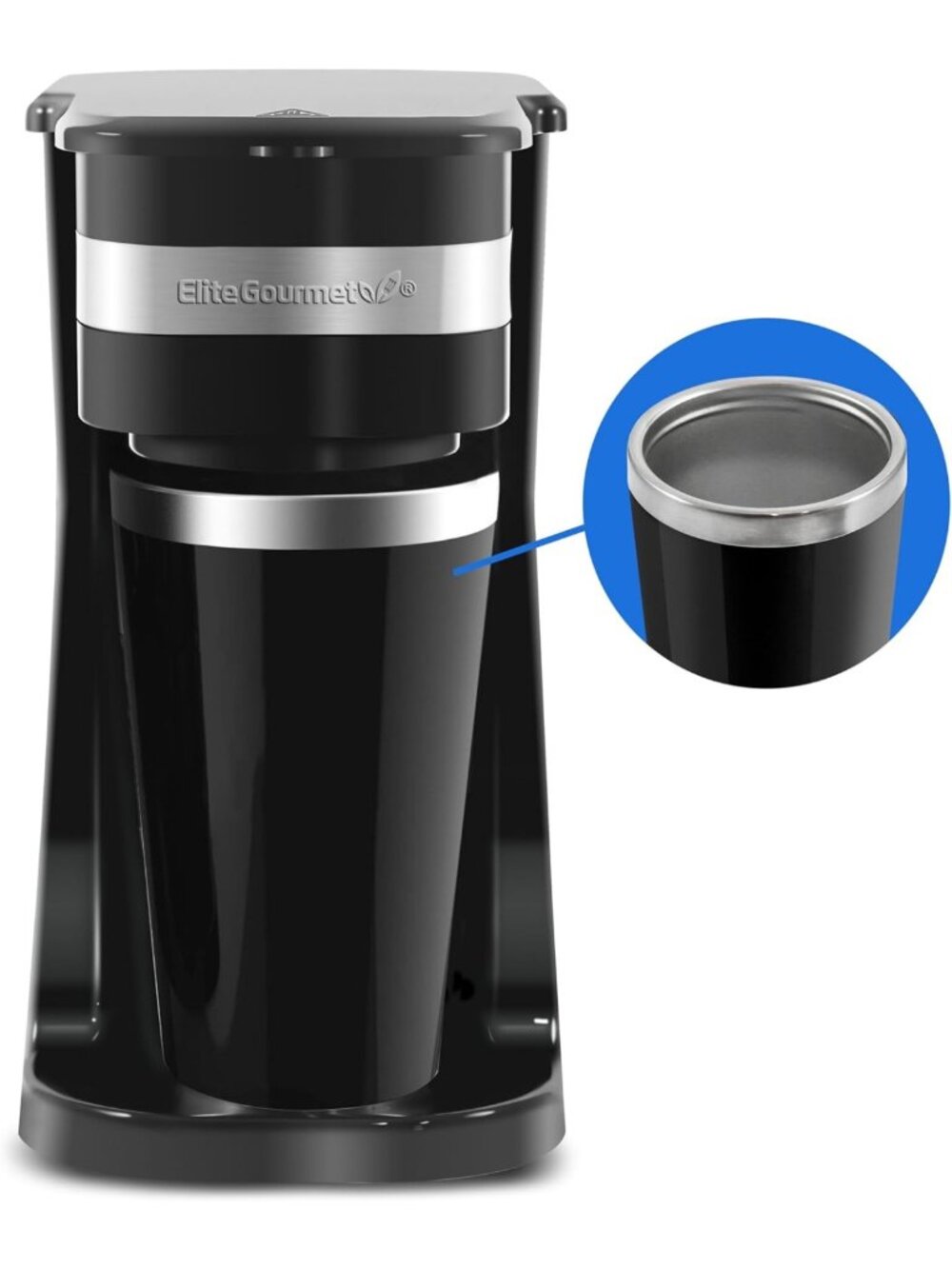 Compact Single-Serve Coffee Maker - Personal Brew Machine, Fast & Easy, Black